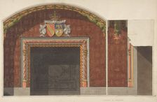 Design for the decoration of the fireplace in the library of the Chateau de..., second half 19th cen Creators: Jules-Edmond-Charles Lachaise, Eugène-Pierre Gourdet