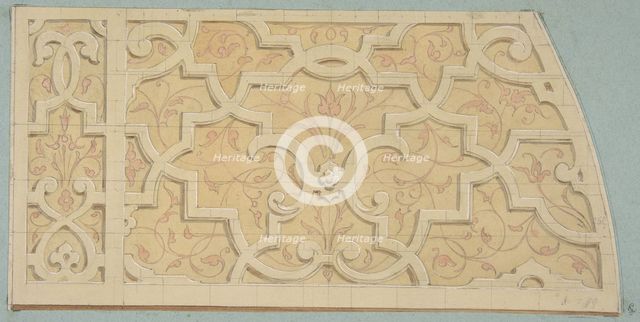 Design for the decoration of the stairway in the Chateau d'Ognon of M. de..., second half 19th centu Creators: Jules-Edmond-Charles Lachaise, Eugène-Pierre Gourdet.