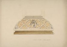 Design for the decoration of the stairway in the Chateau d'Ognon of M. de..., second half 19th centu Creators: Jules-Edmond-Charles Lachaise, Eugène-Pierre Gourdet