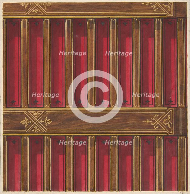 Design for the decoration of a beamed ceiling, 1840-97. Creators: Jules-Edmond-Charles Lachaise, Eugène-Pierre Gourdet.