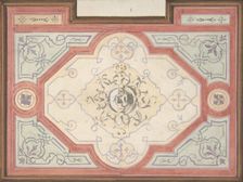Design for the decoration of a ceiling, 1830-97. Creators: Jules-Edmond-Charles Lachaise, Eugène-Pierre Gourdet