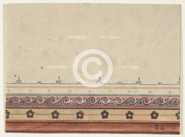 Design for the decoration of a ceiling, second half 19th century. Creators: Jules-Edmond-Charles Lachaise, Eugène-Pierre Gourdet.