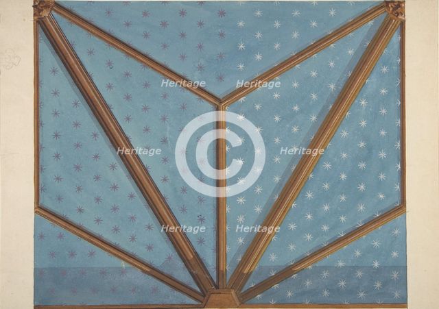 Design for the decoration of a ceiling, second half 19th century. Creators: Jules-Edmond-Charles Lachaise, Eugène-Pierre Gourdet.