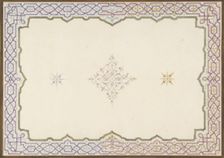 Design for the decoration of a ceiling with a border of strapwork and a central..., 1830-97. Creators: Jules-Edmond-Charles Lachaise, Eugène-Pierre Gourdet