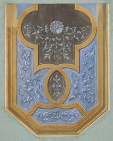 Design for the decoration of a ceiling with rinceaux, 1830-97. Creators: Jules-Edmond-Charles Lachaise, Eugène-Pierre Gourdet
