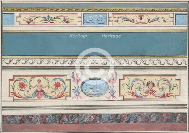 Design for the Decoration of a Cornice and Dado with Neoclassical Motifs, ca. 1760-1782. Creator: Attributed to Guiseppe Mannocchi.