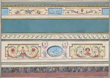 Design for the Decoration of a Cornice and Dado with Neoclassical Motifs, ca. 1760-1782. Creator: Attributed to Guiseppe Mannocchi