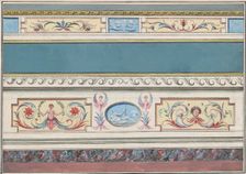 Design for the Decoration of a Cornice and Dado with Neoclassical Motifs, ca. 1760-1782. Creator: Attributed to Guiseppe Mannocchi