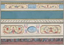 Design for the Decoration of a Cornice and Dado with Neoclassical Motifs, ca. 1760-1782. Creator: Attributed to Guiseppe Mannocchi
