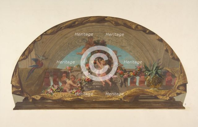Design for the Decoration of a Lunette on the Staircase, Hôtel de Pless, Berlin, second half 19th ce Creators: Jules-Edmond-Charles Lachaise, Eugène-Pierre Gourdet.