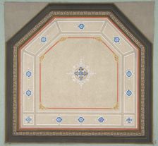 Design for the decoration of a pentagonal ceiling, 1830-97. Creators: Jules-Edmond-Charles Lachaise, Eugène-Pierre Gourdet