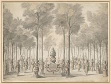 Design for the Divertissement from "La Pastorale" (First Entrée of the opera-ballet "Les Muses"..., Creator: Jean I Bérain (French, 1640-1711)