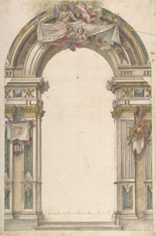 Design for the Entrance to a Chapel, 1700-1780. Creator: Anon