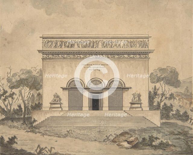 Design for the Exterior of a Theater, ca. 1800. Creator: Anon.