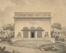 Design for the Exterior of a Theater, ca. 1800. Creator: Anon
