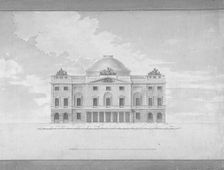 Design for the Facade of a Theater (Perspective), late 18th-early 19th century. Creator: Charles Middleton