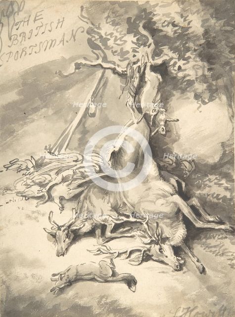 Design for the Frontispiece of The British Sportsman, ca. 1812. Creator: Samuel Howitt.