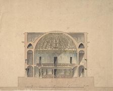 Design for the Interior Elevation of a Theater, ca. 1800. Creator: Anon