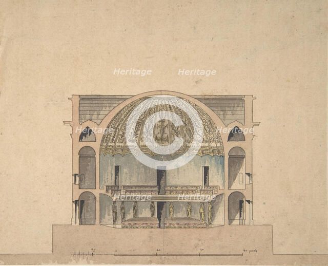 Design for the Interior Elevation of a Theater, ca. 1800. Creator: Anon.