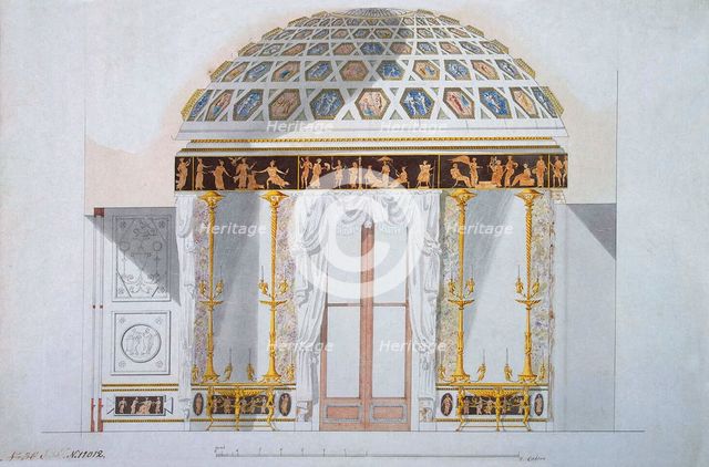 Design for the Jasper Cabinet in the Agate Pavilion at Tsarskoye Selo, 1780s.  Creator: Cameron, Charles (ca. 1730/40-1812).