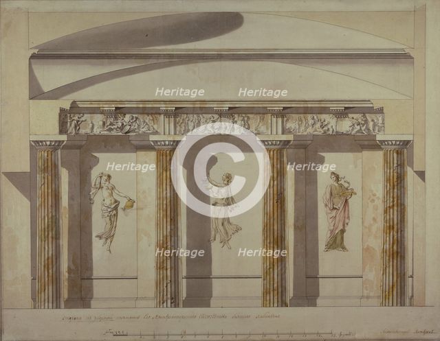 Design for the Large Cabinet in the Pavlovsk Palace, Early 1780s. Artist: Cameron, Charles (ca. 1730/40-1812)