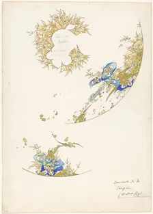 Design for the lid of a soup tureen, part of a porcelain service for Pillivuyt, c.1889. Creator: Jules-Auguste Habert-Dys