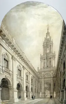 Design for the new Royal Exchange, 1839. Creator: Frederick Mackenzie