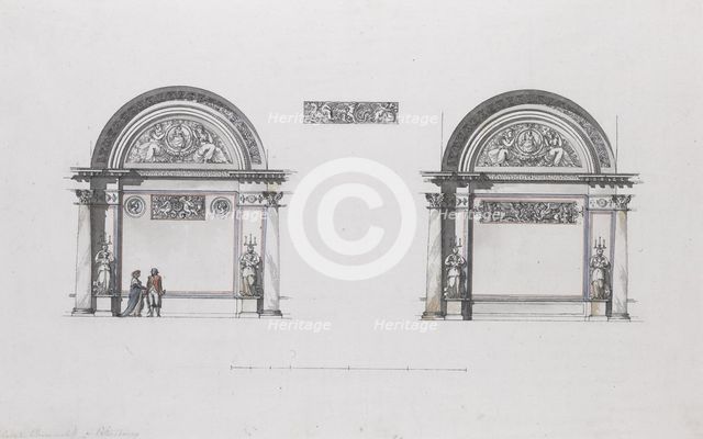 Design for the Sheremetev palace, Ostankino, c. 1796. Artist: Quarenghi, Giacomo Antonio Domenico (1744-1817)