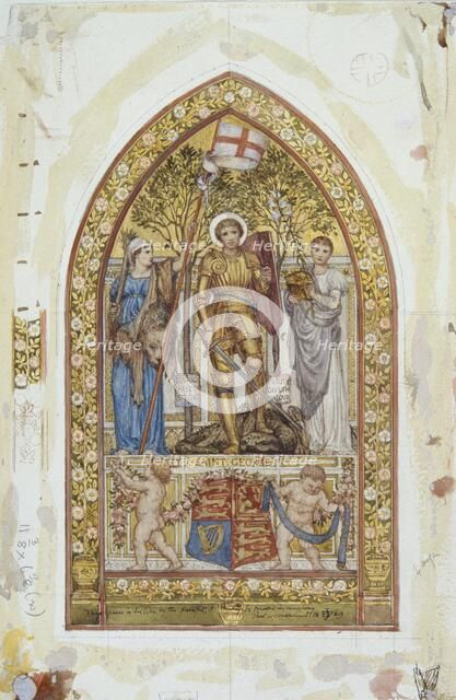 'Design for the St George Mosaic with Marginal studies', 1869. Artists: Edward John Poynter, St George.