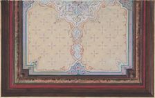 Design for the painted decoration of a ceiling with bursts and filagree, 1830-97. Creators: Jules-Edmond-Charles Lachaise, Eugène-Pierre Gourdet