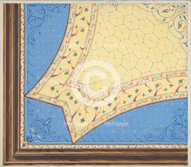 Design for the painted decoration of a ceiling, second half 19th century. Creators: Jules-Edmond-Charles Lachaise, Eugène-Pierre Gourdet.