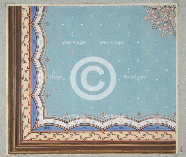 Design for the painted decoration of a ceiling, second half 19th century. Creators: Jules-Edmond-Charles Lachaise, Eugène-Pierre Gourdet.