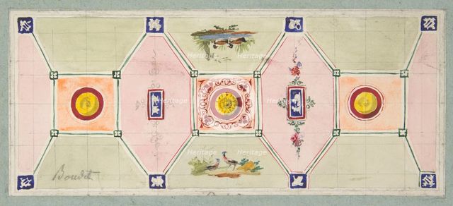 Design for the painted decoration of a baker's shop, second half 19th century. Creators: Jules-Edmond-Charles Lachaise, Eugène-Pierre Gourdet.