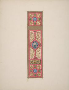 Design for the painted decoration of a wall of ceiling panel monogrammed "CA", 2nd half 19th century Creators: Jules-Edmond-Charles Lachaise, Eugène-Pierre Gourdet