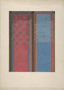 Design for the painted decoration of panels, second half 19th century. Creators: Jules-Edmond-Charles Lachaise, Eugène-Pierre Gourdet