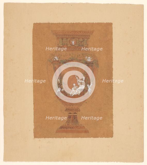 Design for (the painting of) a vase, presumably from Sèvres porcelain, c.1875-c.1885. Creator: Unknown.