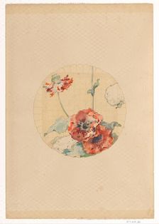 Design for the painting of signs for the manufacture Vieillard in Bordeaux, with poppies, c.1875-c.1 Creator: Anon