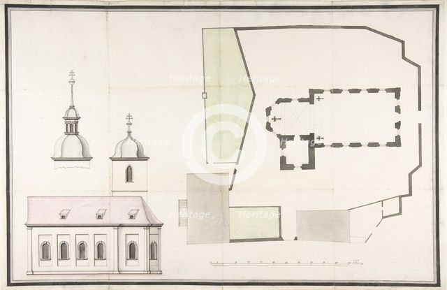 Design for the Parish Church of Merkershausen, 1738 (?). Creator: Unknown.