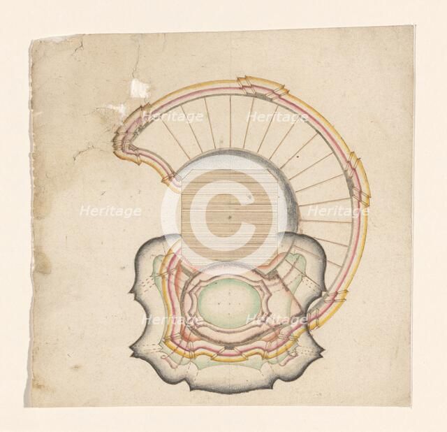 Design for the plan of a pulpit, c.1750. Creator: Anon.