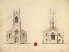 Design for the Proposed Church at Middlesborough, 1837. Creators: John Green, Benjamin Green