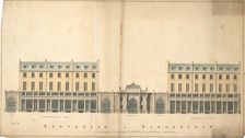 Design for the redevelopment of the Burlington House site, Piccadilly, Westminster, London..., c1811 Creator: Samuel Ware