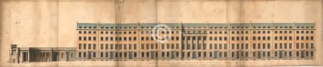 Design for the redevelopment of the Burlington House site, Piccadilly, Westminster, London..., c1811 Creator: Samuel Ware.