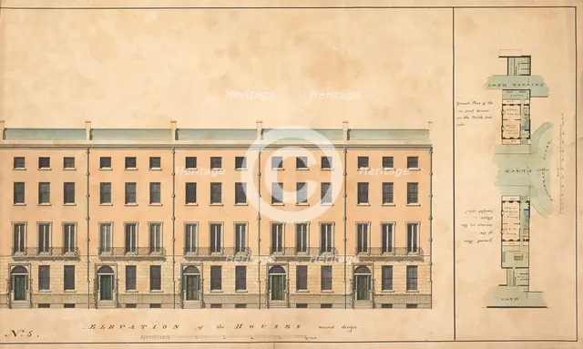 Design for the redevelopment of the Burlington House site, Piccadilly, Westminster, London..., c1811 Creator: Samuel Ware.