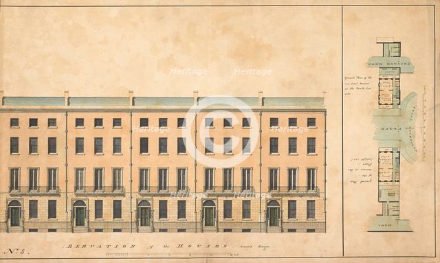 Design for the redevelopment of the Burlington House site, Piccadilly, Westminster, London..., c1811 Creator: Samuel Ware.