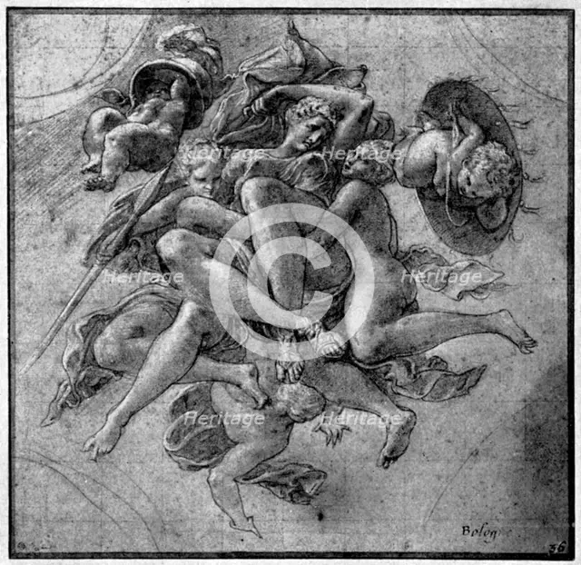 Design for the Ulysses Gallery, Fontainebleau, c1540s, (1926). Artist: Francesco Primaticcio