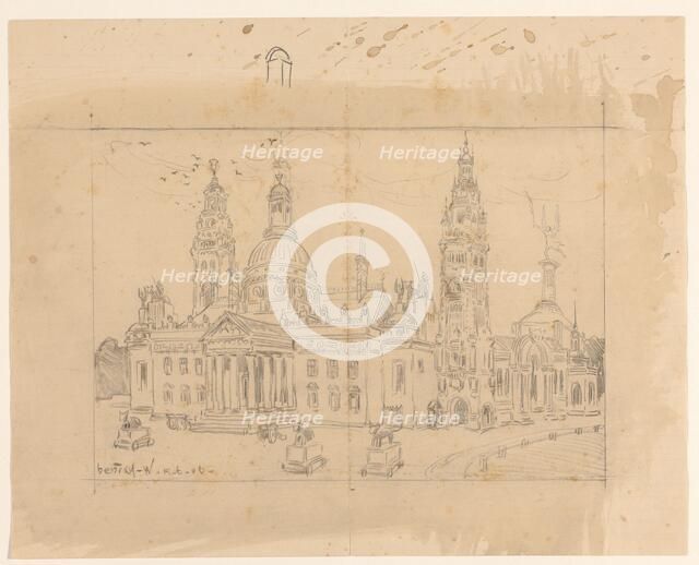Design for the Vredespaleis (Peace Palace) in The Hague, 1906. Creator: Hendricus Jansen.
