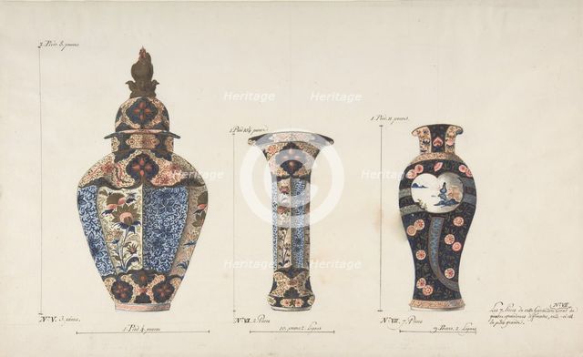 Design for Three Vases, ca. 1770-85. Creator: Anon.