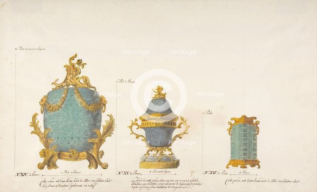 Design for Three Vases, ca. 1770-85. Creator: Anon.