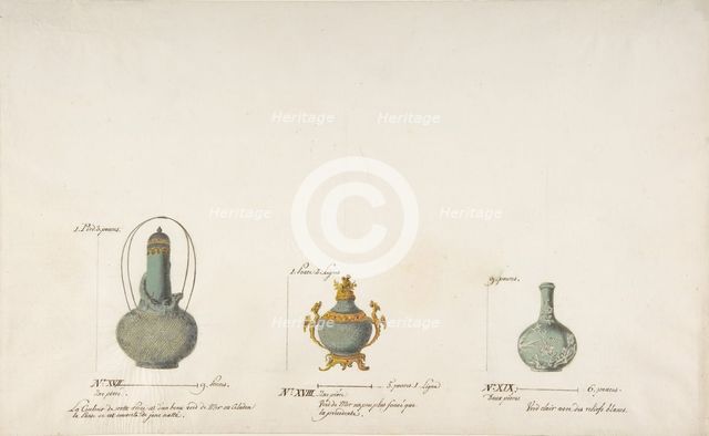 Design for Three Vases, ca. 1770-85. Creator: Anon.