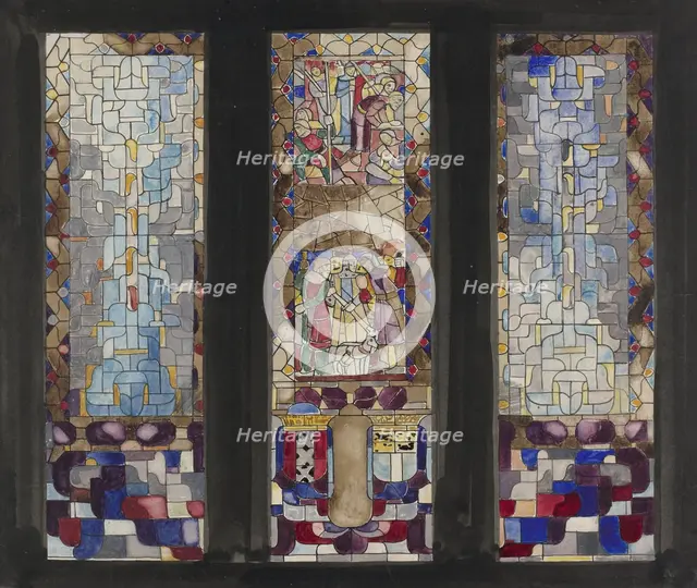 Design for three windows in the City Hall in Amsterdam, 1878-1938. Creator: Richard Roland Holst.
